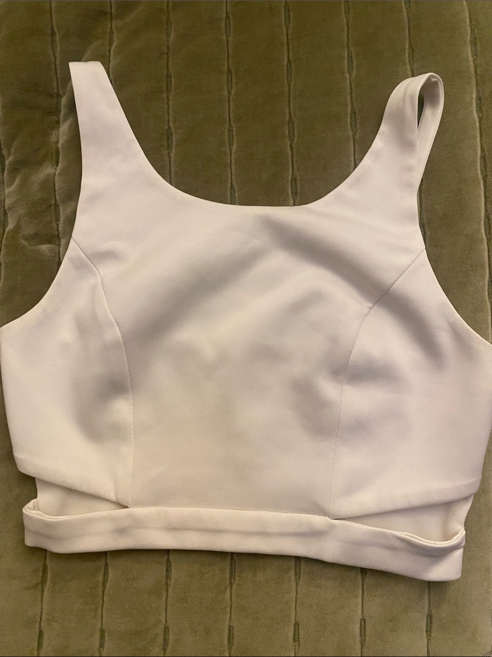 Forever 21 White Scoop Neck Crop Tank